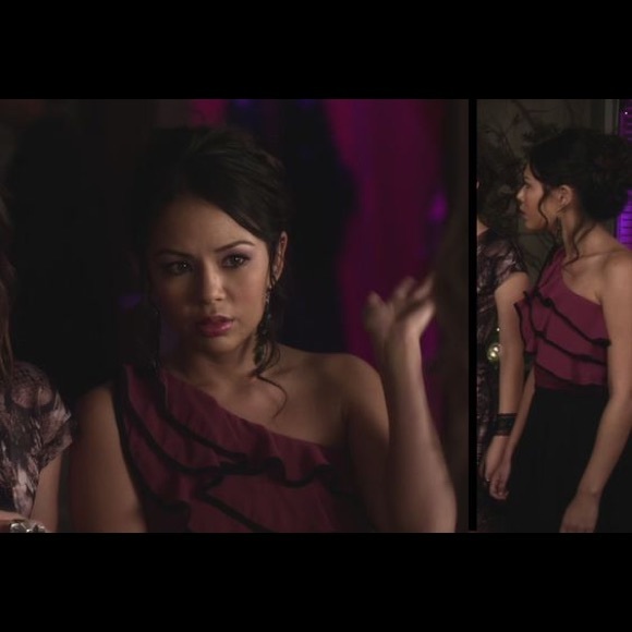 ✨ Lipsy London Black and Wine Ruffle Dress - Picture 8 of 8